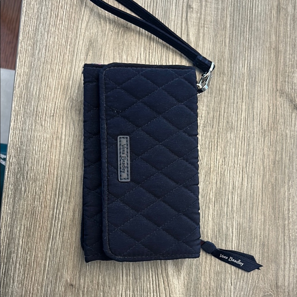 Vera Bradley Quilted navy quilted smartphone  wristlet
